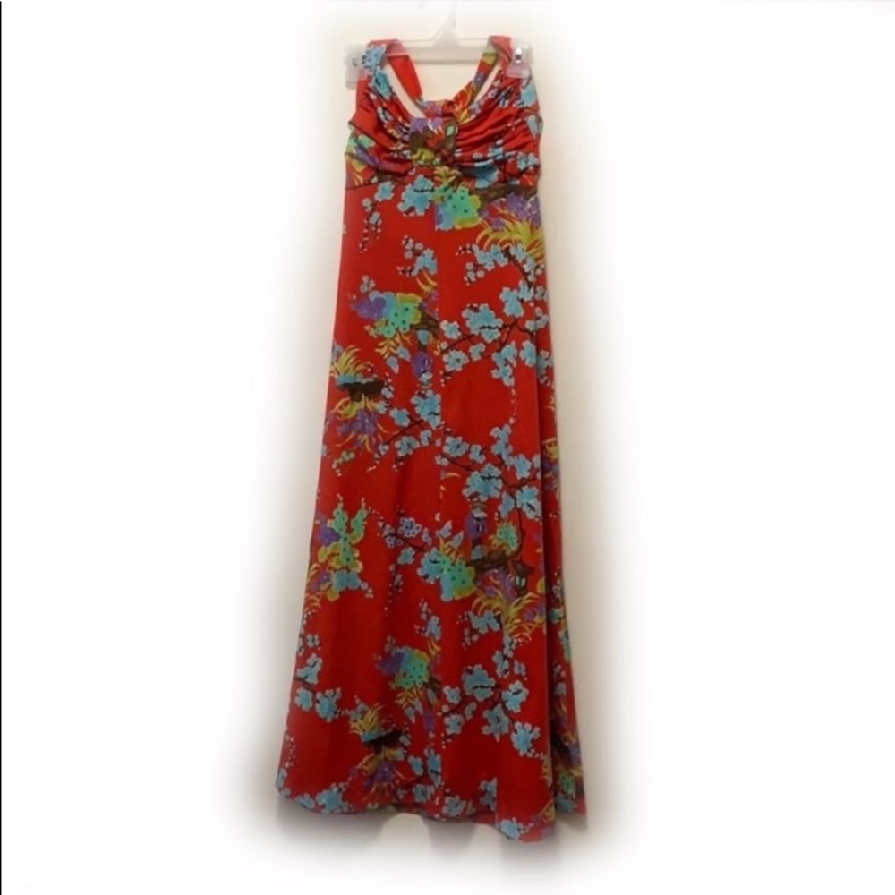 🌺 Vintage 70s long halter dress